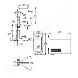Grohe Blue Home - Mitigeur d’évier Connected, avec unité réfrigérante et filtration, supersteel 31456DC1