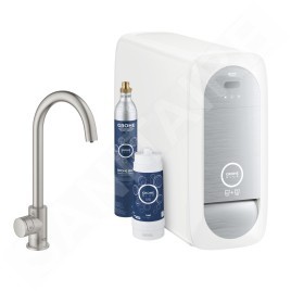 Grohe Blue Home - Mitigeur d’évier Mono Connected, avec unité réfrigérante et filtration, supersteel 31498DC1