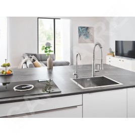 Grohe Blue Home - Mitigeur d’évier Mono Connected, avec unité réfrigérante et filtration, supersteel 31498DC1