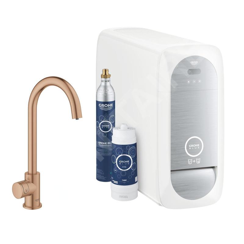 Grohe Blue Home - Mitigeur d'évier Mono Connected avec unité réfrigérante et filtration, Warm Sunset brossé 31498DL1 Grohe Blue Home - Mitigeur d'évier Mono Connected avec unité réfrigérante et filtration, Warm Sunset brossé 31498DL1