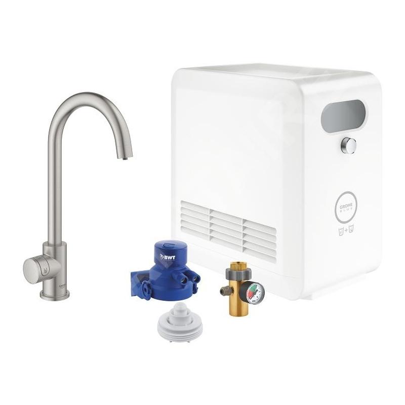 Grohe Blue Professional - Mitigeur d’évier Mono avec unité réfrigérante et filtration, supersteel 31302DC2