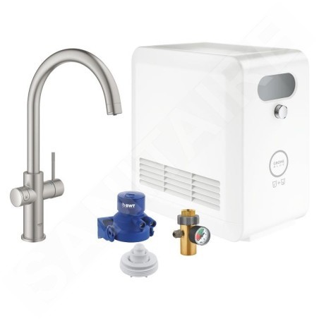 Grohe Blue Professional - Mitigeur d’évier avec unité réfrigérante et filtration, supersteel 31323DC2