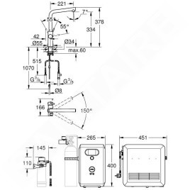 Grohe Blue Professional - Mitigeur d’évier avec unité réfrigérante et filtration, supersteel 31347DC3