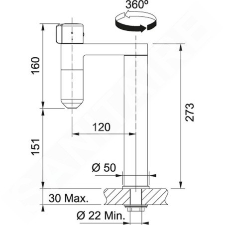 Franke Mitigeurs filtrants - Vital tap filtration d’eau, chrome/gun metal 120.0621.228