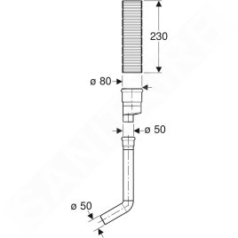 Geberit Accessoires - Ensemble d'aspiration des odeurs pour réservoir Sigma, avec extraction d'air 349.352.00.1