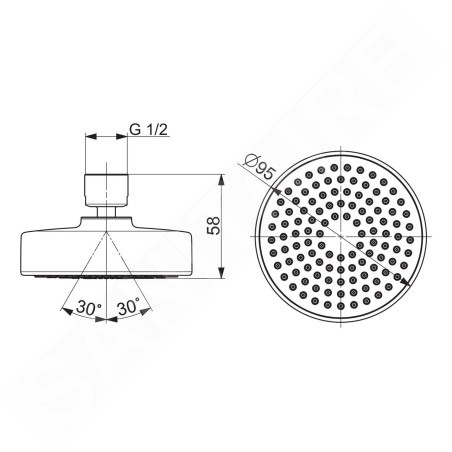 Hansa Basicjet - Douche de tête, chrome 44640300