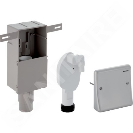 Geberit Accessoires - Kit de siphon à encastrer pour appareils, avec un raccord, boîtier à encastrer et plaque de fermeture
