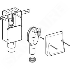 Geberit Accessoires - Kit de siphon à encastrer pour appareils, avec un raccord, boîtier à encastrer et plaque de fermeture