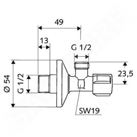 Schell Comfort - Robinet équerre de régulation, chrome 052170699