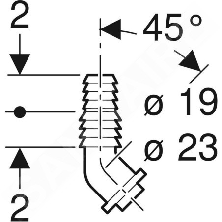Geberit Accessoires - Embout cannelé équerre pour siphon apparent pour appareils, blanc alpin 242.691.11.1