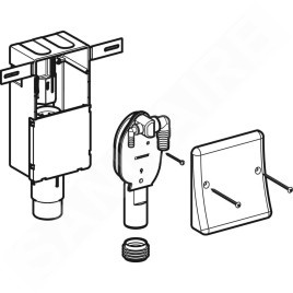 Geberit Accessoires - Siphon à encastrer pour appareils, avec deux raccords, boîtier à encastrer et plaque de fermeture