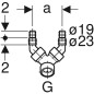 Geberit Accessoires - Embout cannelé équerre double G 1 152.767.11.1