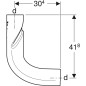 Geberit Accessoires - Coude PE BottomTurn, d 110 mm, noir 367.615.16.1