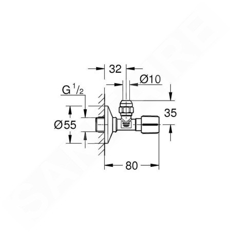 Grohe Universal - Robinet d'équerre, nickel brossé 22037EN0