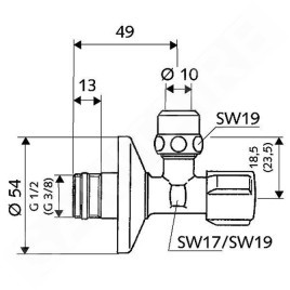 Schell Comfort - Robinet équerre de régulation, chrome 050980699
