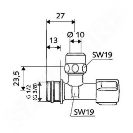 Schell Comfort - Robinet équerre de régulation, chrome 049120699