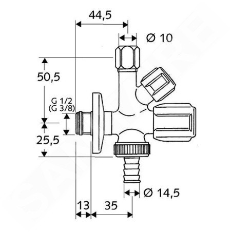Schell Comfort - Robinet équerre combiné , chrome 035450699