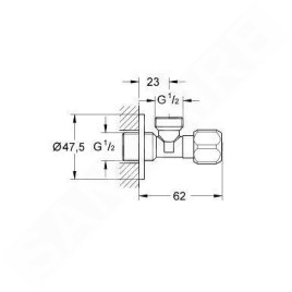 Grohe Universal - Soupape d’angle universelle, paquet de 10 pièces, chrome 2201600M