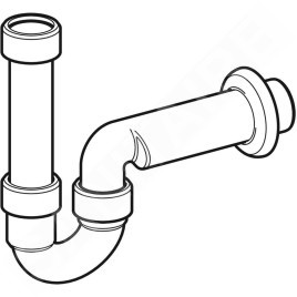 Geberit Accessoires - Siphon en tube pour appareils, d 50 mm, blanc alpin 152.702.11.1