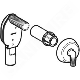 Geberit Accessoires - Siphon à encastrer pour appareils, avec un raccord, boîtier à encastrer, chrome brillant 152.234.21.1