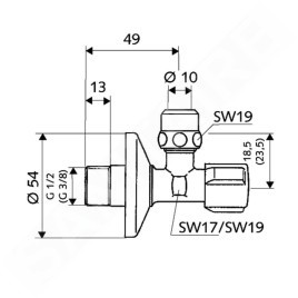 Schell Comfort - Vanne d’angle, chrome 049070695