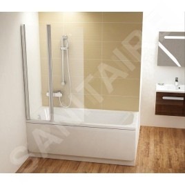 Ravak Chrome - Paroi de baignoire en deux parties CVS2, 990x1500 mm, gauche, satiné/verre transparent 7QLA0U00Z1