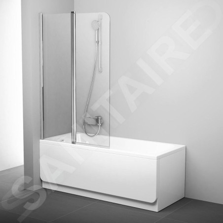Ravak Chrome - Paroi de baignoire CVS2, gauche, 990x1500 mm, aluminium brillant/verre transparent 7QLA0C00Z1