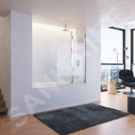 Ravak Chrome - Paroi de baignoire CVS2, gauche, 990x1500 mm, aluminium brillant/verre transparent 7QLA0C00Z1