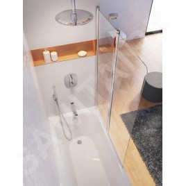 Ravak Chrome - Paroi de baignoire CVS2, gauche, 990x1500 mm, aluminium brillant/verre transparent 7QLA0C00Z1