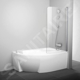 Ravak Chrome - Paroi de baignoire monobloc CVSK1 Rosa, gauche, 1000x1500 mm, satiné/verre transparent 7QLS0U00Y1