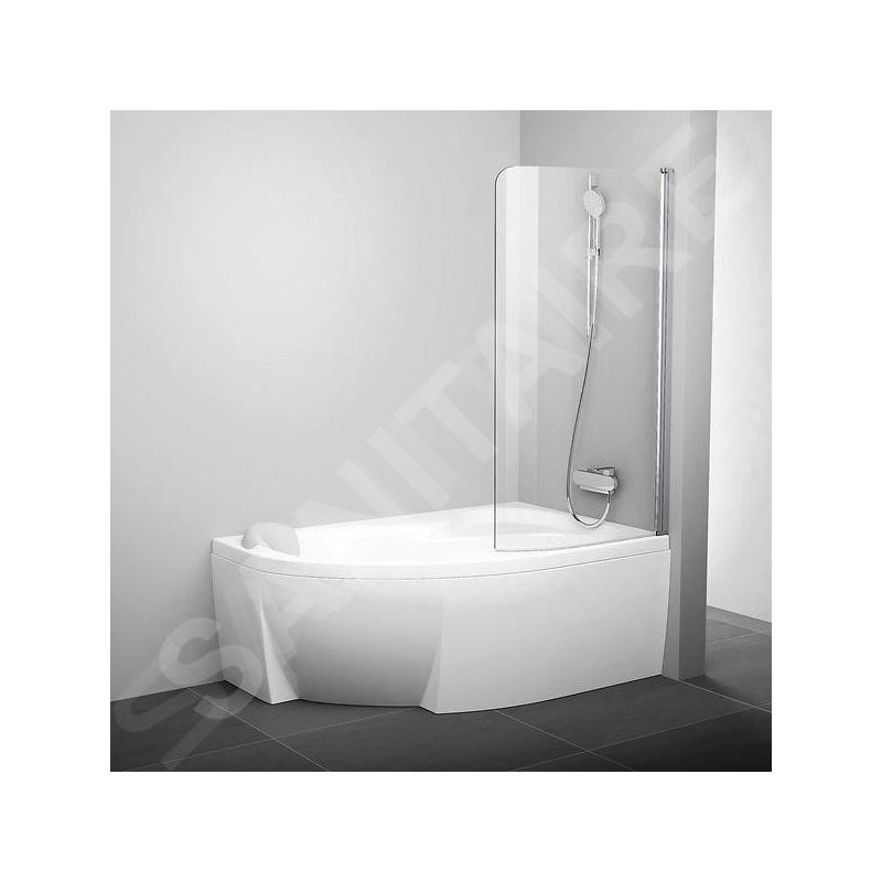 Ravak Chrome - Paroi de baignoire monobloc CVSK1 Rosa, gauche, 1000x1500 mm, satiné/verre transparent 7QLS0U00Y1