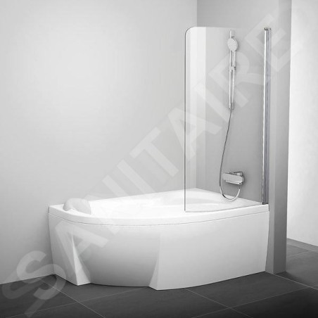 Ravak Chrome - Paroi de baignoire monobloc CVSK1 Rosa, gauche, 1000x1500 mm, satiné/verre transparent 7QLS0U00Y1