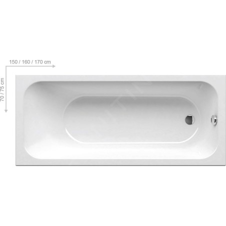 Ravak Chrome - Baignoire 1500x700 mm, blanc C721000000