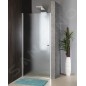 Aqualine Cabines de douche - Porte de douche Pilot, 700 mm, aluminium brillant/verre Brick PT070