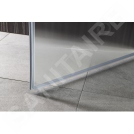 Aqualine Cabines de douche - Porte de douche Pilot, 700 mm, aluminium brillant/verre Brick PT070