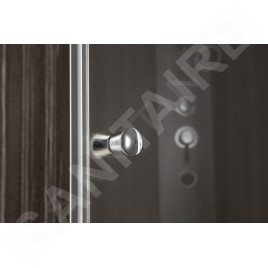 Aqualine Cabines de douche - Porte de douche Pilot, 700 mm, aluminium brillant/verre Brick PT070