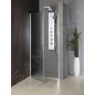 Aqualine Cabines de douche - Porte de douche Pilot, 700 mm, aluminium brillant/verre Brick PT070