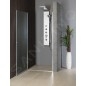 Aqualine Cabines de douche - Porte de douche Pilot, 700 mm, aluminium brillant/verre Brick PT070