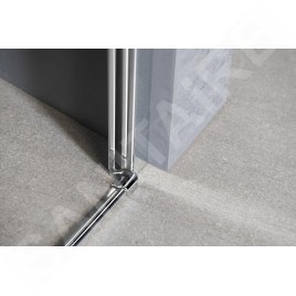 Aqualine Cabines de douche - Porte de douche Pilot, 700 mm, aluminium brillant/verre Brick PT070