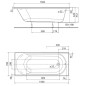 Kolo Opal Plus - Baignoire 1500x700 mm, blanc XWP1250000 Kolo Opal Plus - Baignoire 1500x700 mm, blanc XWP1250000