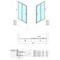 Polysan Deep - Porte de douche, 2 battants, 1200 mm, aluminium brillant/verre clair MD1216
