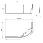 Ravak Panneaux de bain - Panneau frontal pour baignoire Rosa 95, 1500 mm, gauche, blanc CZ55100A00
