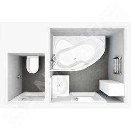 Ravak Rosa 95 - Baignoire d'angle, 1500x950 mm, gauche, blanc C551000000