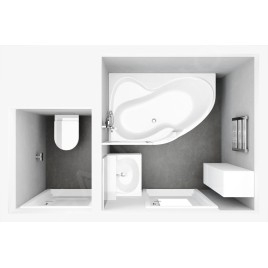 Ravak Rosa 95 - Baignoire d'angle 1600x950 mm, droite, blanche C581000000