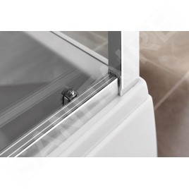 Polysan Deep - Porte de douche, 2 battants, 1200 mm, aluminium brillant/verre clair MD1216