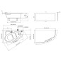 Ravak Asymmetric - Baignoire asymétrique 160 L, 1600x1050 mm, gauche, blanc C461000000 Ravak Asymmetric - Baignoire asymétrique 160 L, 1600x1050 mm, gauche, blanc C461000000