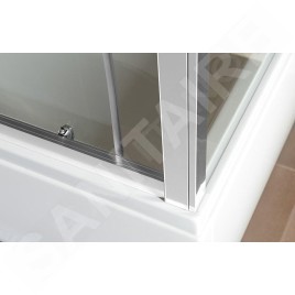 Polysan Deep - Porte de douche, 2 battants, 1200 mm, aluminium brillant/verre clair MD1216