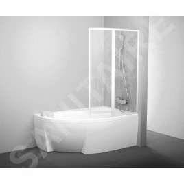 Ravak Supernova - Pare-baignoire VSK2 Rosa 140 L, gauche, blanc/pluie 76L7010041