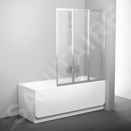 Ravak Supernova - Paroi de baignoire pliante VS3 130, 1296x1400 mm, satin/Grape 795V0U00ZG