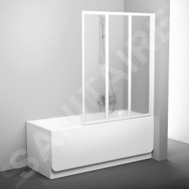 Ravak Supernova - Paroi de baignoire pliante en trois parties VS3 130, 1296x1400 mm, blanc/Grape 795V0100ZG
